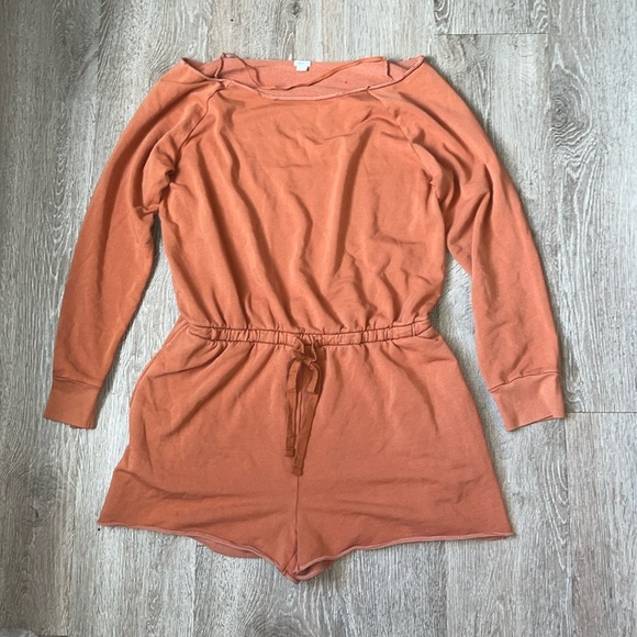 Aerie long sleeve romper super soft orange size large - Picture 2 of 6